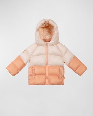 Girl's Terracoral Puffer Coat, Size 2-8