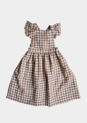 Girl's The Gingham Pinafore Ruffle Dress, Size 12M-10