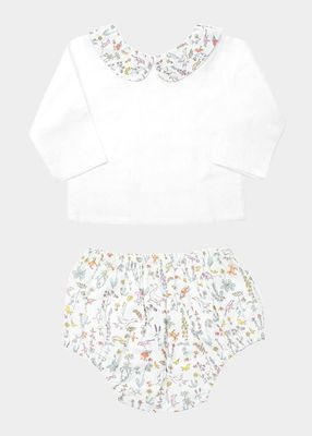 Girl's Theo Blouse W/ Bloomers, Size Newborn-24M
