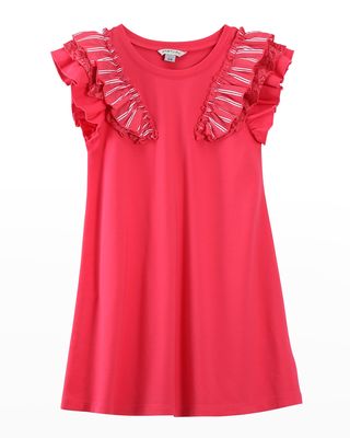 Girl's Tiered Ruffle Short Sleeve Dress, Size 4-6X