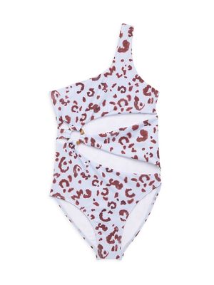 Girl's Tiger Cut-Out One-Piece Swimsuit - Tiger - Size 8 - Tiger - Size 8