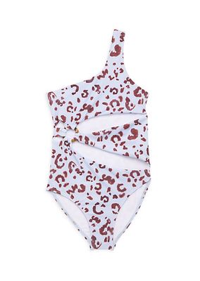 Girl's Tiger Cut-Out One-Piece Swimsuit
