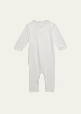 Girl's Tilouana Cherry Embroidered Coverall, Size Premie-18M