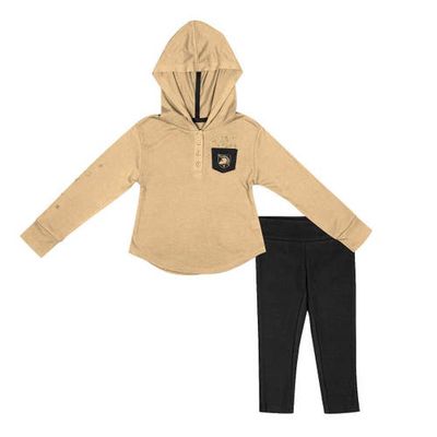 Girls Toddler Colosseum Gold/Black Army Black Knights Most Delightful Way Long Sleeve Hoodie T-Shirt & Leggings Set