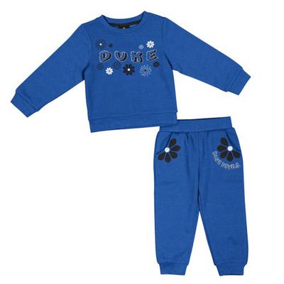 Girls Toddler Colosseum Royal Duke Blue Devils Flower Power Fleece Pullover Sweatshirt & Pants