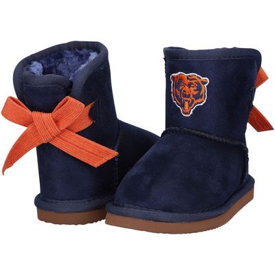 Girls Toddler Cuce Navy Chicago Bears Low Team Ribbon Boots
