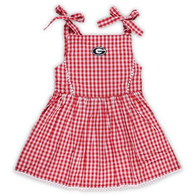 Girls Toddler Garb Red Georgia Bulldogs Teagan Gingham Sleeveless Dress