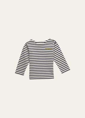 Girl's Tourbillon Striped Logo Embroidered T-Shirt, Size 6M-2