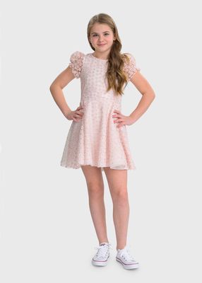 Girl's Trish Floral Embroidered Dress, Size 4-6