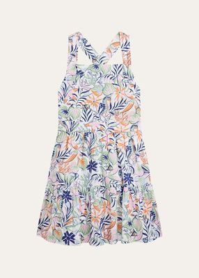 Girl's Tropical-Print Day Dress, Size 2-6X
