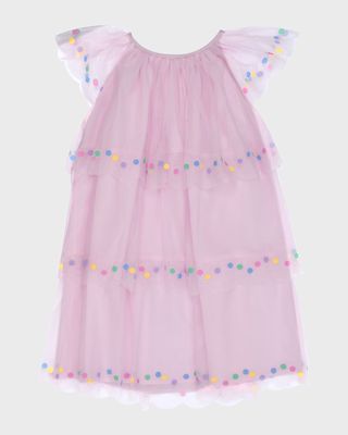 Girl's Tulle Dots Dress, Size 4-12