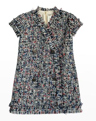 Girl's Tweed A-Line Dress, Size 4-6