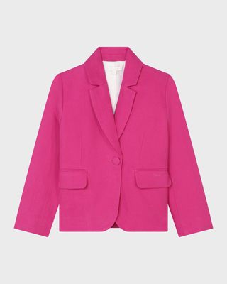 Girl's Twill Suit Jacket, Size 6-12