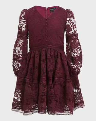 Girl's Venice Lace Mini Dress, Size 5-14
