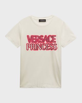 Girl's Versace Princess Embellished T-Shirt, Size 8-14