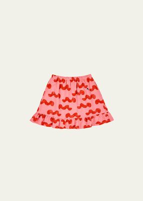 Girl's Waves Ruffle-Hem Skirt, Size 2-13