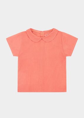 Girl's Woven Collared Shirt, Size Newborn-6