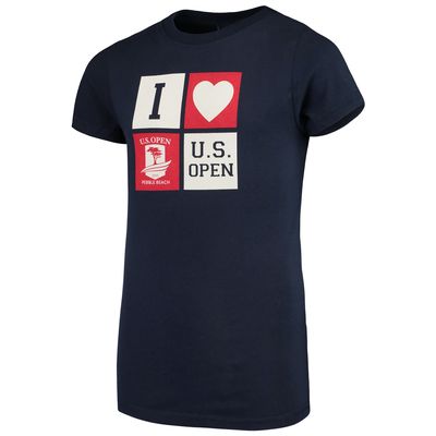 Girls Youth 2019 U.S. Open Garb Navy Jill Boxed Logo T-Shirt