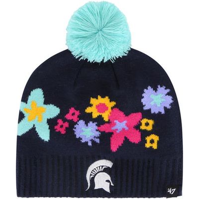 Girls Youth '47 Navy Michigan State Spartans Buttercup Knit Beanie with Pom