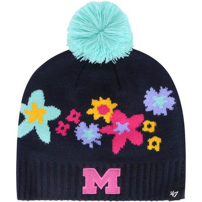 Girls Youth '47 Navy Michigan Wolverines Buttercup Knit Beanie with Pom
