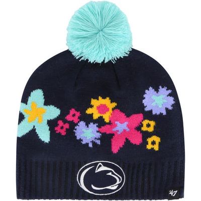 Girls Youth '47 Navy Penn State Nittany Lions Buttercup Knit Beanie with Pom