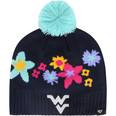 Girls Youth '47 Navy West Virginia Mountaineers Buttercup Knit Beanie with Pom