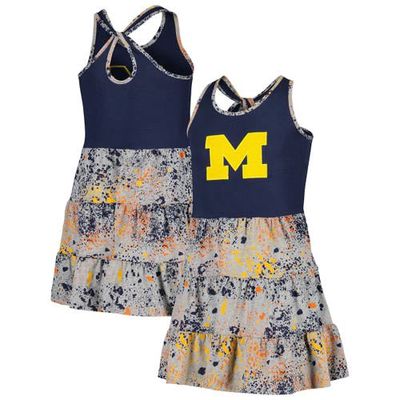 Girls Youth Colosseum Navy/Gray Michigan Wolverines Sweet Pea Dress