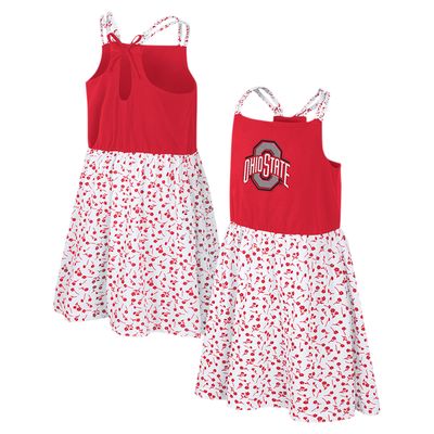 Girls Youth Colosseum Scarlet/White Ohio State Buckeyes Robin Floral Dress