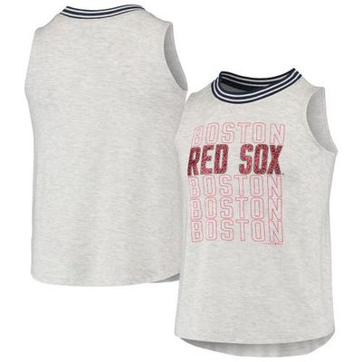 Girls Youth Justice Natural Boston Red Sox Repeat Baseball Tank Top