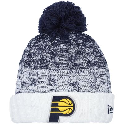 Girls Youth New Era Royal Indiana Pacers Fade Cuffed Knit Hat with Pom