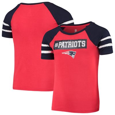 Girls Youth Red New England Patriots Burn Out T-Shirt