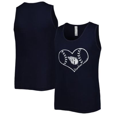 Girls Youth Soft as a Grape Navy Cleveland Guardians Team Tank Top