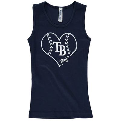 Girls Youth Soft as a Grape Navy Tampa Bay Rays Cotton Tank Top