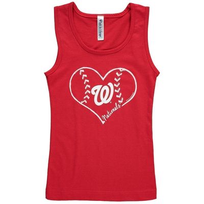 Girls Youth Soft as a Grape Red Washington Nationals Cotton Tank Top