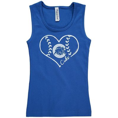 Girls Youth Soft as a Grape Royal Chicago Cubs Cotton Tank Top