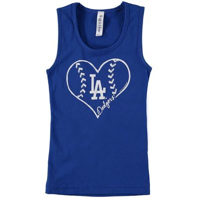 Girls Youth Soft as a Grape Royal Los Angeles Dodgers Cotton Tank Top