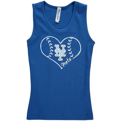 Girls Youth Soft as a Grape Royal New York Mets Cotton Tank Top