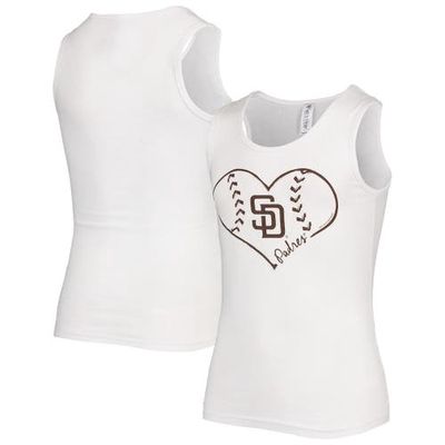 Girls Youth Soft as a Grape White San Diego Padres Team Tank Top