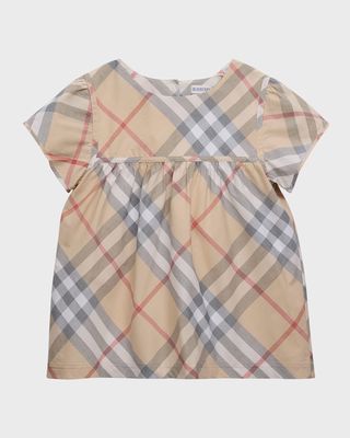 Girl's Zoey Check-Print Blouse, Size 3-14