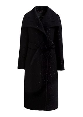 Gisele Sequined Wool-Blend Maxi Coat