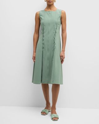 Giselle Laced Dart Sleeveless Zip-Front Dress