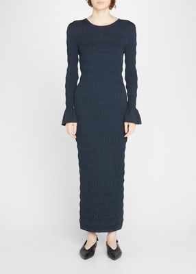 Giselle Ruched Long-Sleeve Maxi Dress