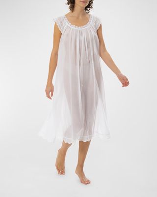 Giselle Scalloped Cap-Sleeve Nightgown