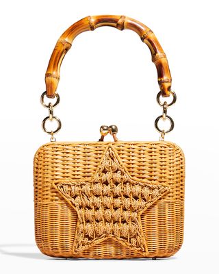 Giulia Star Wicker Top-Handle Bag