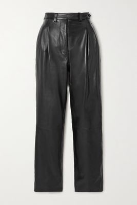 Giuliva Heritage - Cornelia Leather Straight-leg Pants - Black