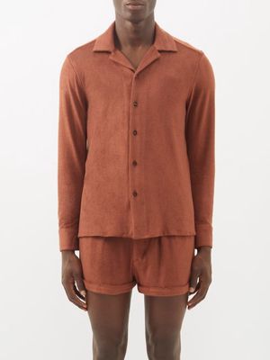 Giuliva Heritage - Giulio Cuban-collar Modal-blend Shirt - Mens - Brown