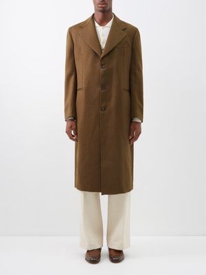 Giuliva Heritage - Mark Virgin Wool-whipcord Overcoat - Mens - Brown