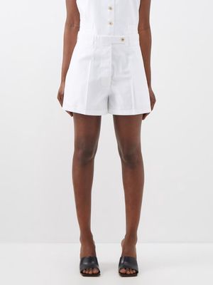 Giuliva Heritage - Nina Cotton-twill Tailored Shorts - Womens - Optical White
