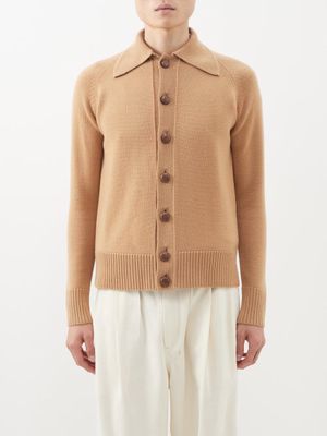 Giuliva Heritage - Nino Leather-button Wool Cardigan - Mens - Beige