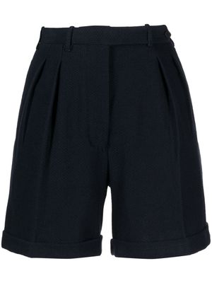 Giuliva Heritage pleat-detailing cotton shorts - Blue